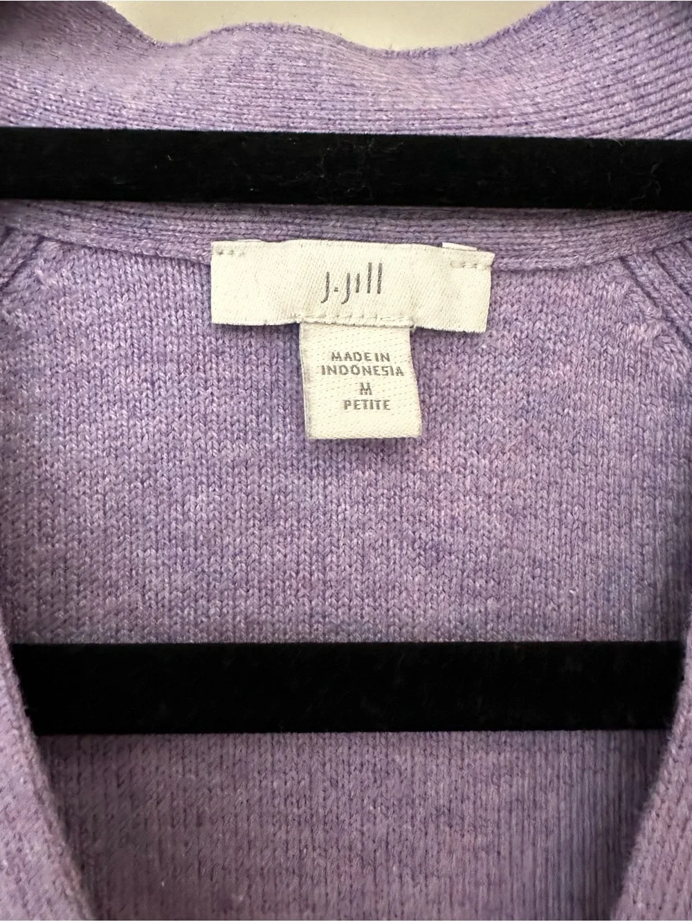 J. Jill Lavender V-Neck Button Front Cardigan - Picture 3 of 6